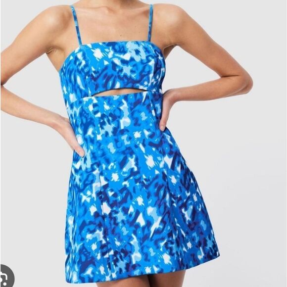 NWT Mossman Tempered Cutout Mini Dress In Blue Size 2 - Picture 1 of 11